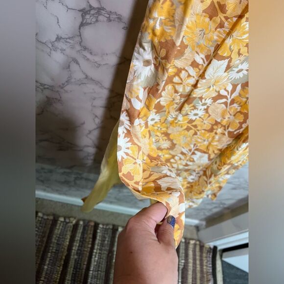 Charlie Holiday Marsha Floral Linen Midi Strapless Dress Size 2 - Picture 7 of 9